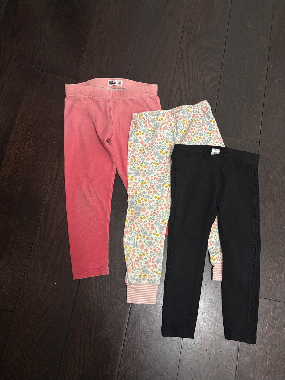 Carter's Girls 3-Pack Leggings — Pink, Floral Multi & Black